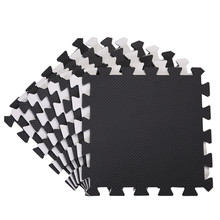 18 Pack Interlocking EVA Foam Puzzle Floor Mats Black 30x30x1cm